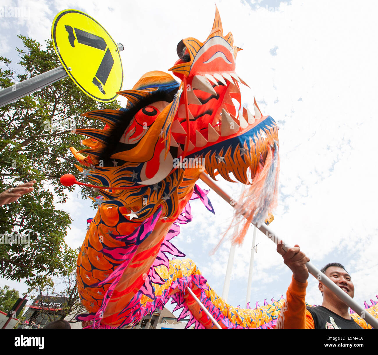 Dragon dance during Chinese New Year celebrations, Melbourne Australia Stock Photo