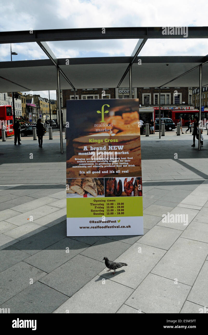 Kings Cross Food Produce Market Placard, Kings Cross Station Square