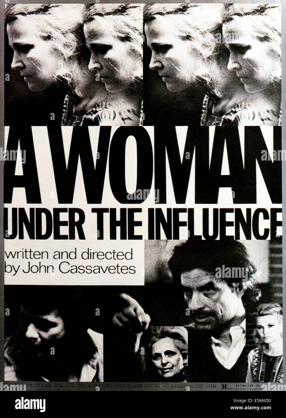 A WOMAN UNDER THE INFLUENCE, Peter Falk (left), director John Cassavetes  (second right), Gena Rowlands (top and bottom right Stock Photo - Alamy