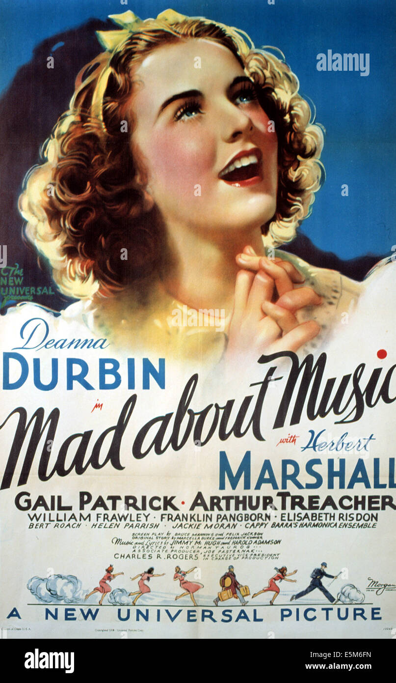 MAD ABOUT MUSIC, Deanna Durbin, 1938 Stock Photo