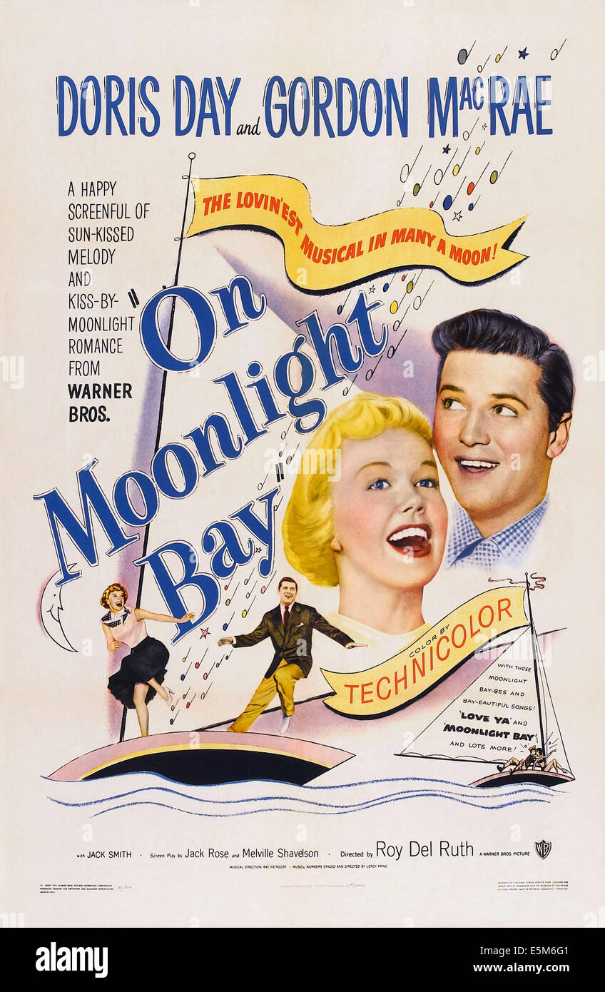 ON MOONLIGHT BAY US Poster Art From Left Doris Day Gordon MacRae 