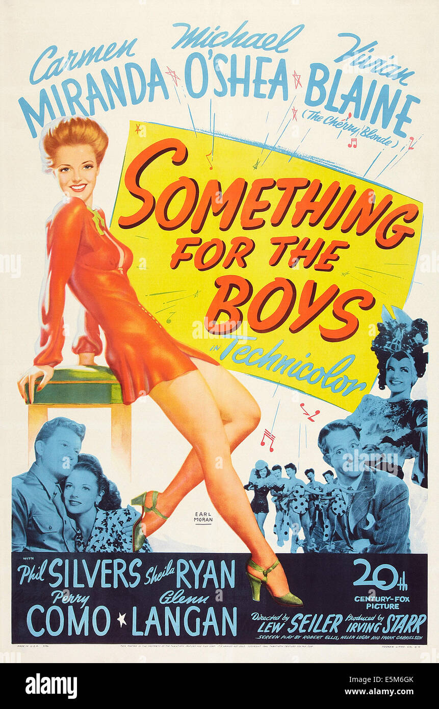 SOMETHING FOR THE BOYS, US poster art, Vivian Blaine, Michael O'Shea, Phil Silvers, Carmen Miranda, 1944, TM and (c) 20th Stock Photo