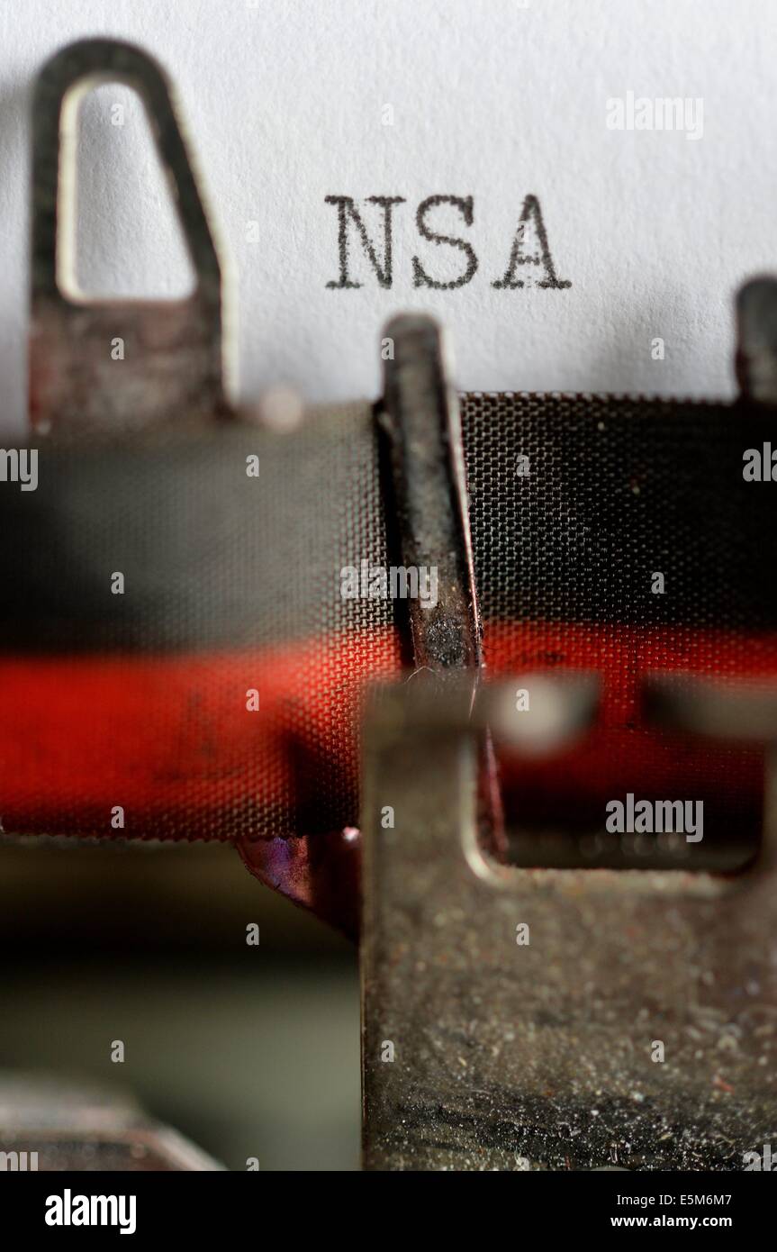 The letters N, S and A have been written with a typewriter, Germany, 29. July 2014. Photo: Frank May Stock Photo