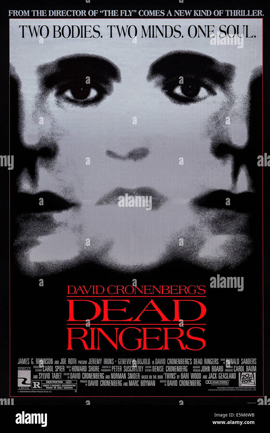 DEAD RINGERS, US poster, Jeremy Irons, 1988, (c) 20th Century Fox, TM