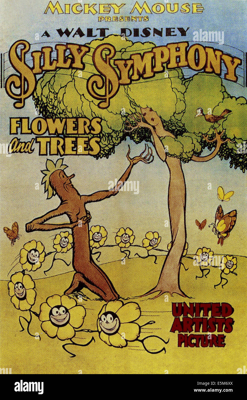 FLOWERS AND TREES, poster art for Silly Symphony animated short, 1932 Stock Photo