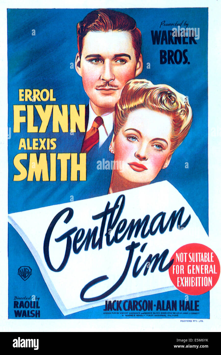 GENTLEMAN JIM, Errol Flynn, Alexis Smith, 1942 Stock Photo