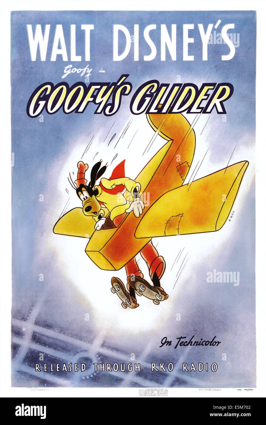 GOOFY'S GLIDER, poster art for Walt Disney animated short, Goofy, 1940 Stock Photo