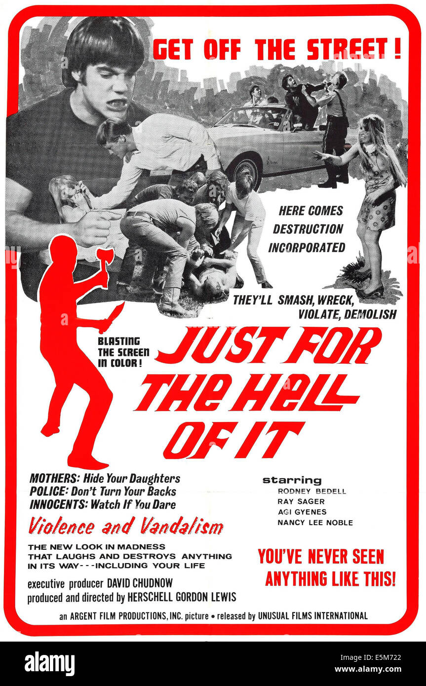 JUST FOR THE HELL OF IT, US poster art, 1968 Stock Photo
