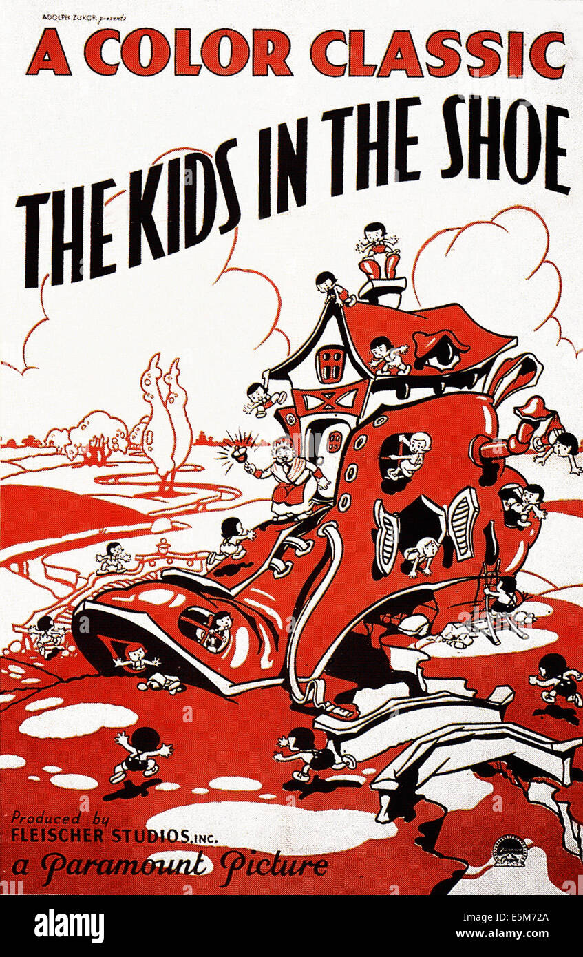 THE KIDS IN THE SHOE, poster art Fleischer animated short, 1935 Stock Photo