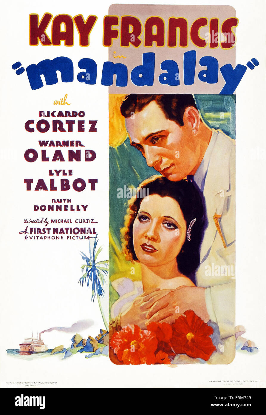 MANDALAY, Kay Francis, Ricardo Cortez, 1934 Stock Photo