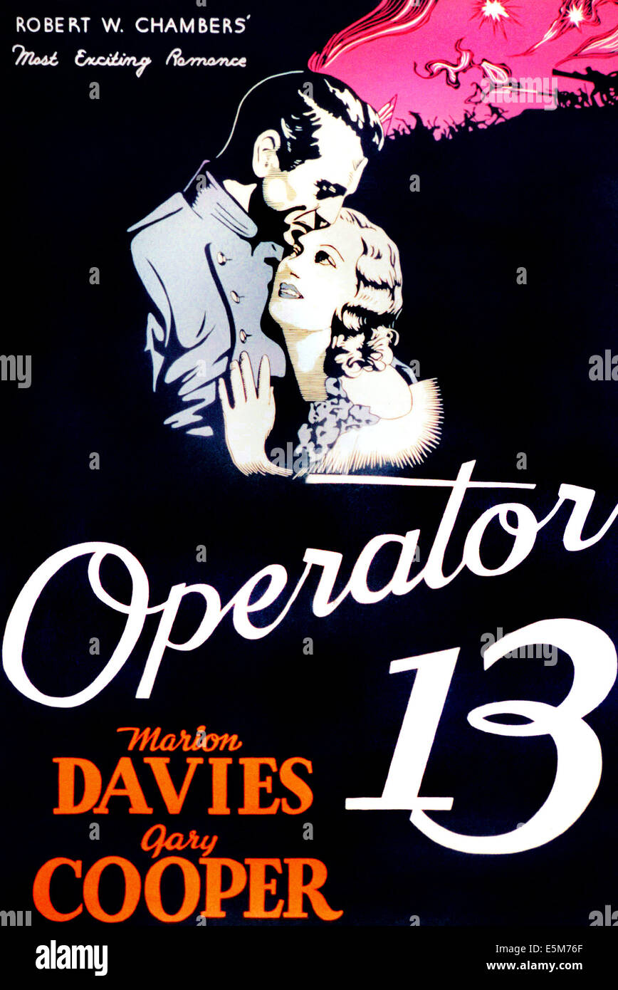 OPERATOR 13, from left: Gary Cooper, Marion Davies, 1934 Stock Photo