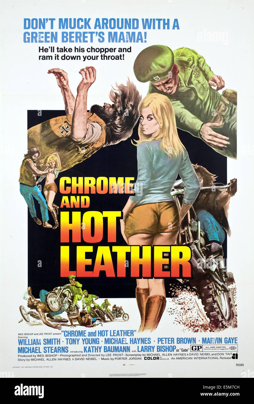 CHROME AND HOT LEATHER, Kathrine Baumann, 1971 Stock Photo