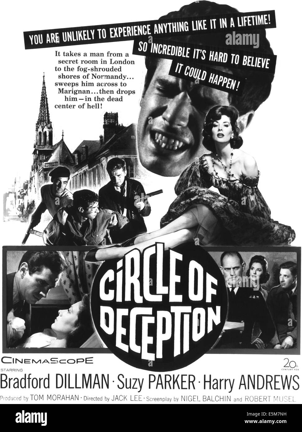 A CIRCLE OF DECEPTION, Bradford Dillman, Suzy Parker, Harry Andrews, 1960 Stock Photo