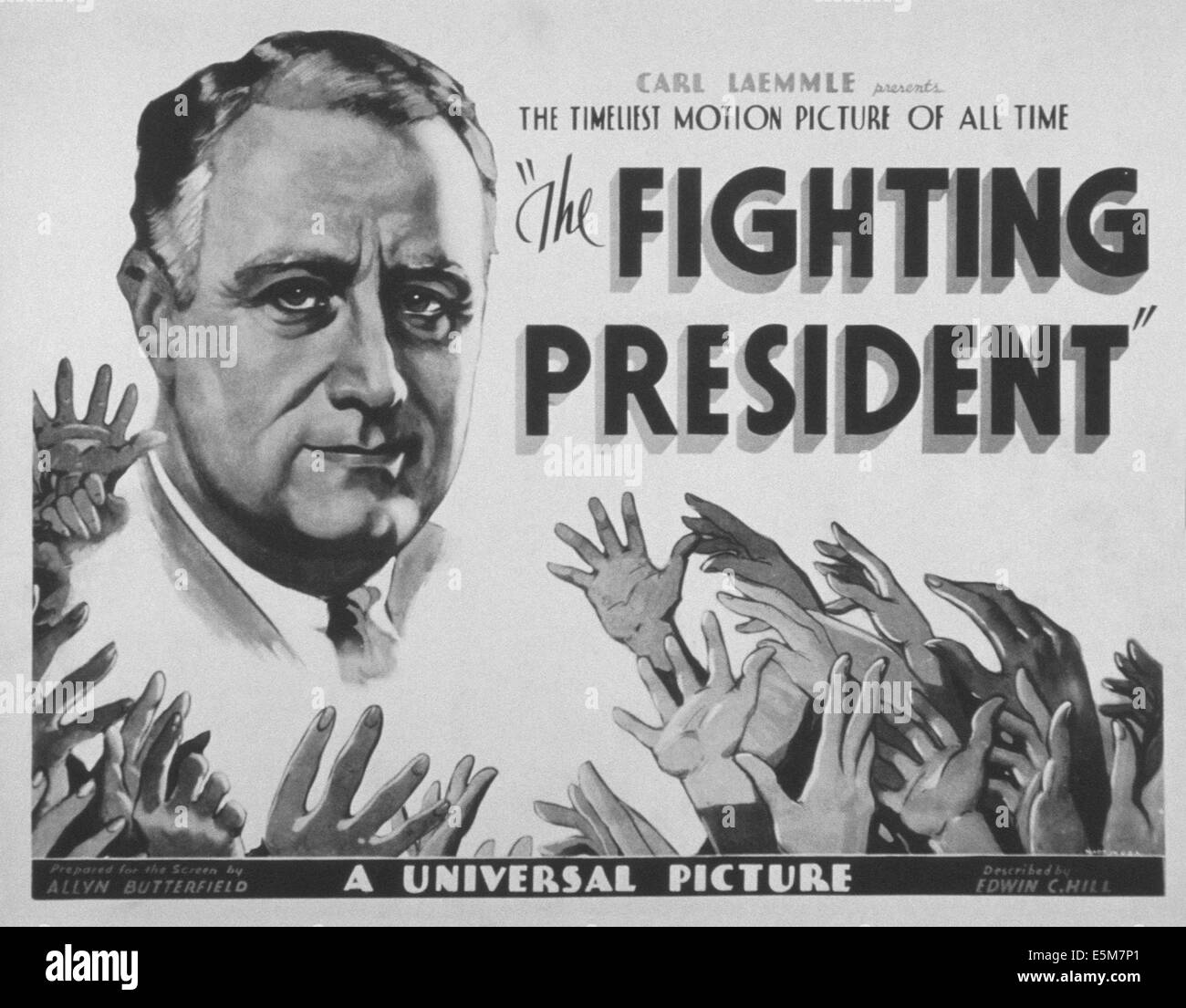 THE FIGHTING PRESIDENT, Franklin Delano Roosevelt, 1933 Stock Photo