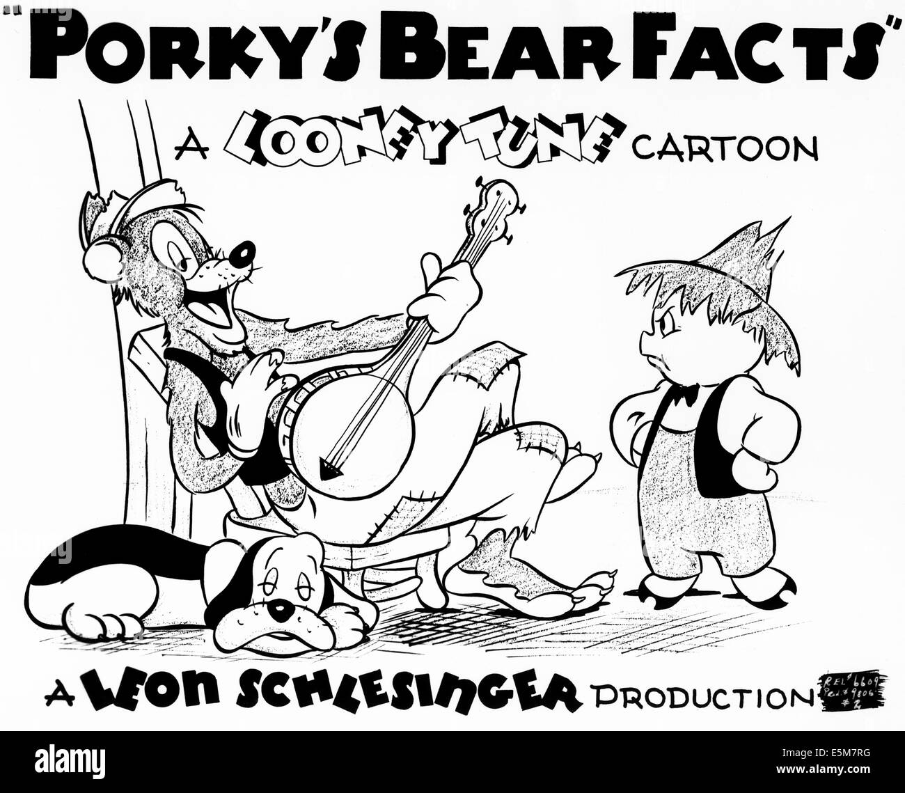 PORKY'S BEAR FACTS, US lobbycard, Porky Pig (right), 1941 Stock Photo
