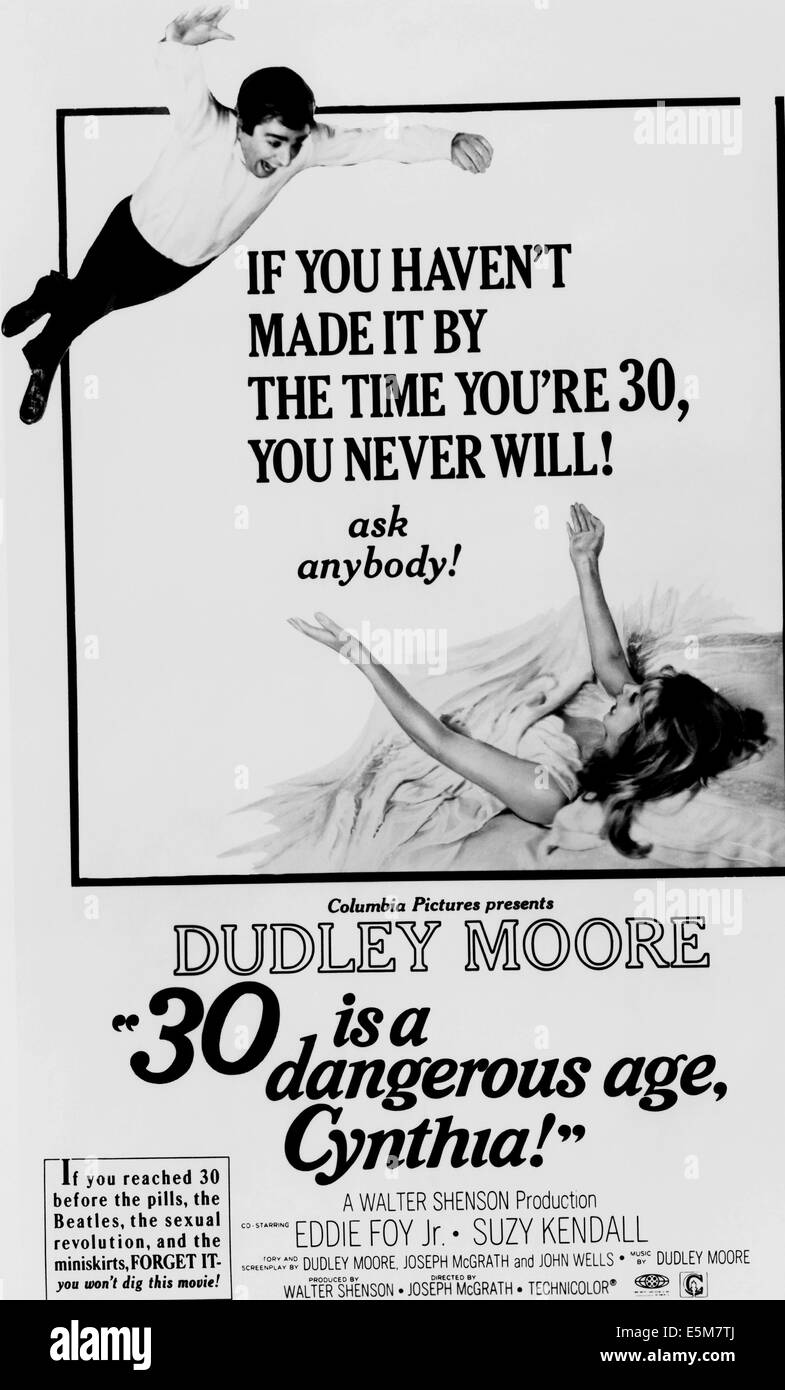 30 IS A DANGEROUS AGE, CYNTHIA, Dudley Moore, Suzy Kendall, 1968 Stock Photo