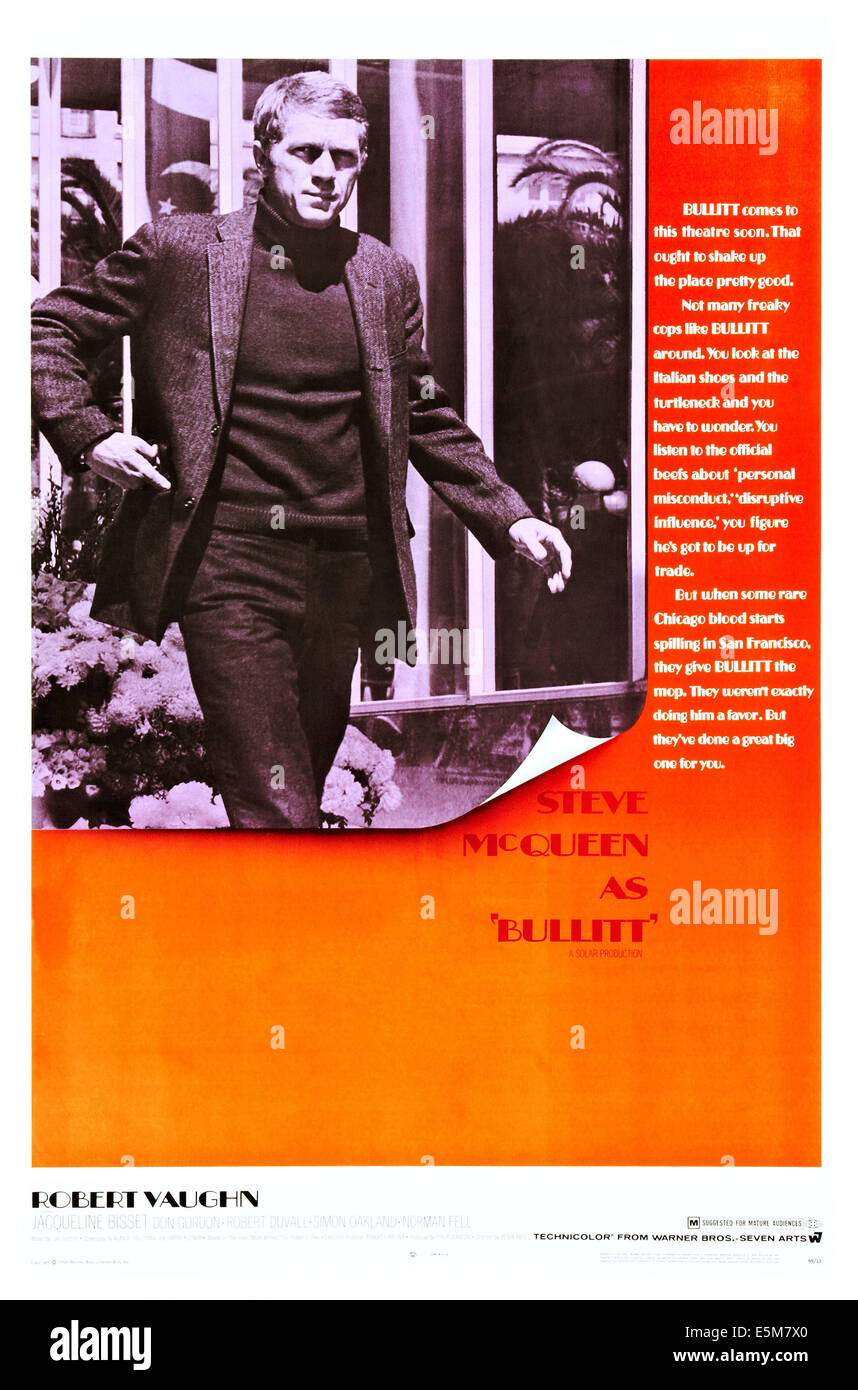 BULLITT, Steve McQueen, 1968 Stock Photo