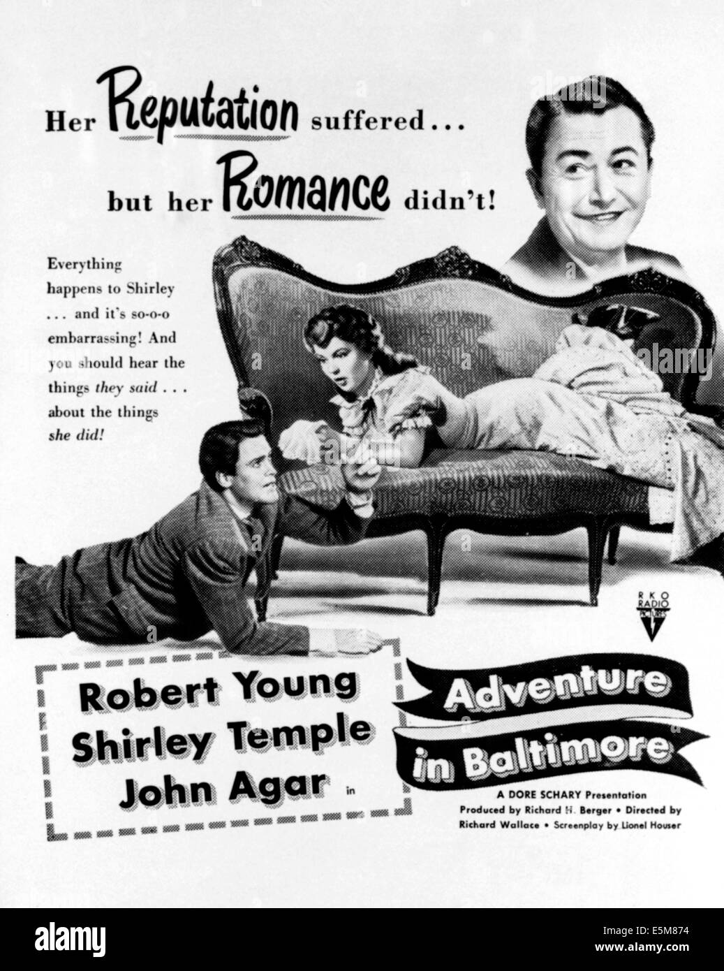 ADVENTURE IN BALTIMORE, John Agar, Shirley Temple, Robert Young, 1949 Stock Photo