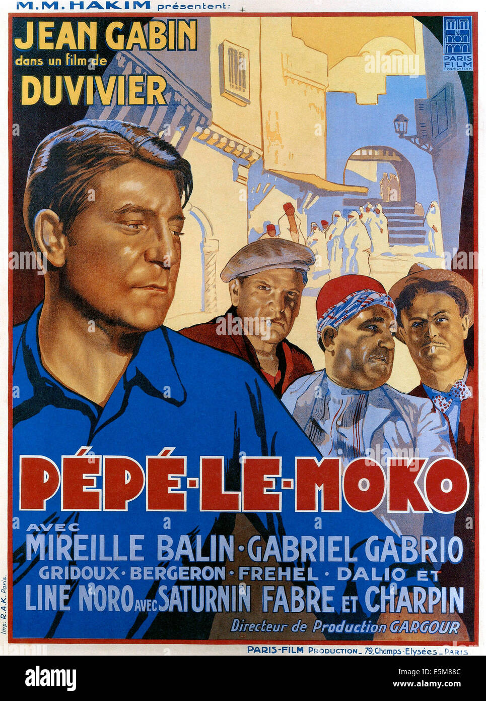 PEPE LE MOKO, Jean Gabin (left), 1937 Stock Photo