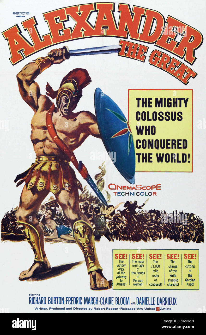 ALEXANDER THE GREAT, Richard Burton on poster art, 1956 Stock Photo - Alamy