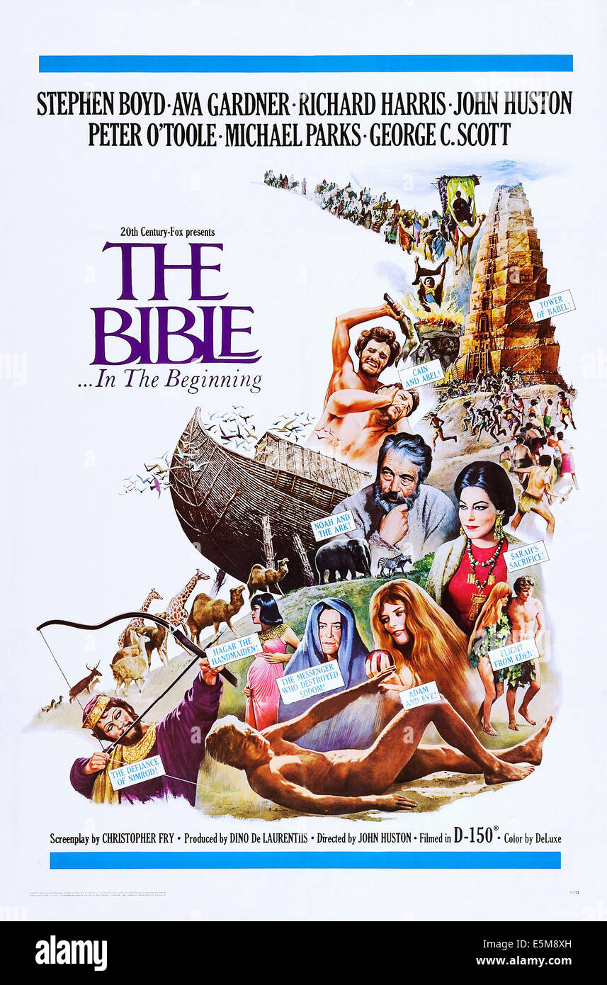 THE BIBLE: ...IN THE BEGINNING, US poster art, from bottom left: Stephen Boyd, Michael Parks, Zoe Sallis, Peter O'Toole, Ulla Stock Photo