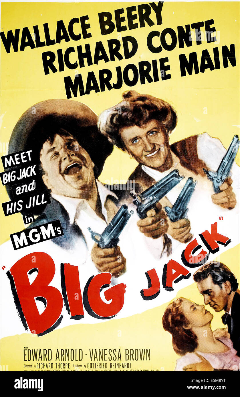 BIG JACK, US poster, top from left: Wallace Beery, Marjorie Main, bottom from left: Richard Conte, Vanessa Brown, 1949 Stock Photo