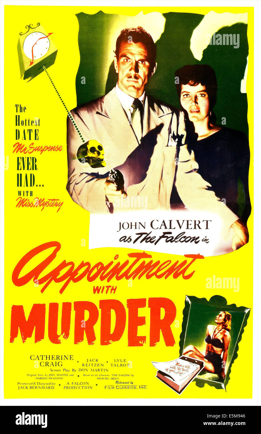 APPOINTMENT WITH MURDER, US poster, top from left: John Calvert, Catherine Craig, bottom right: Carole Donne, 1948 Stock Photo