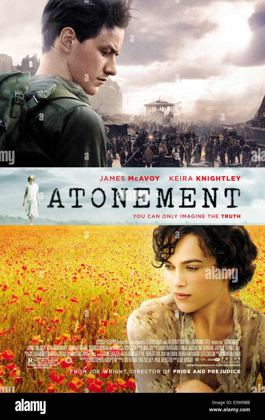 ATONEMENT, James McAvoy (top), Saoirse Ronan (middle, left), Keira Knightley (bottom), 2007. ©Focus Features/courtesy Everett Stock Photo