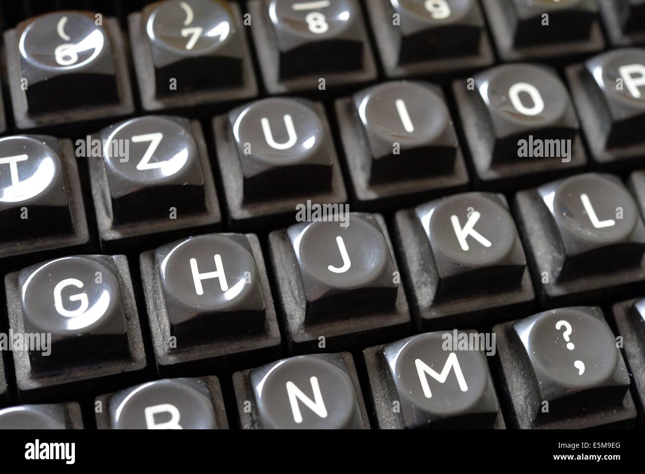 The alphabetic keys of a typewriter, Germany, 29. July 2014. Photo: Frank May Stock Photo