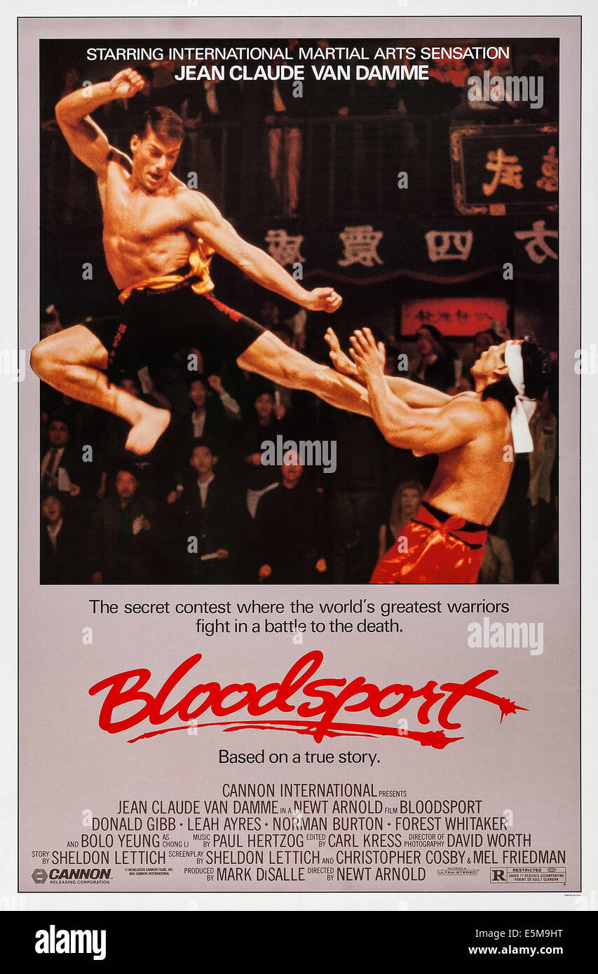BLOODSPORT, US poster art, from left JeanClaude Van Damme, Bolo Yeung