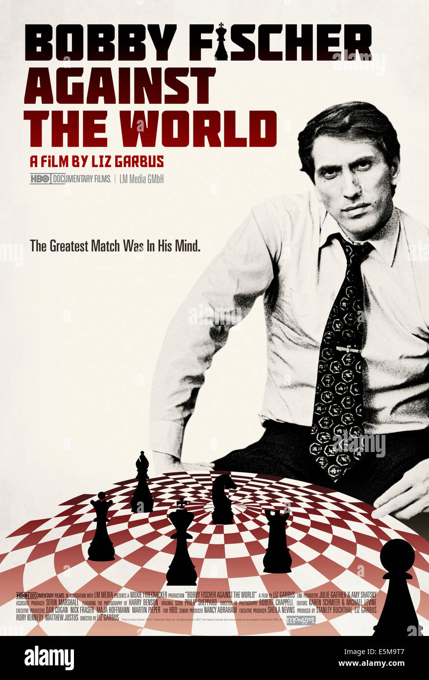 BOBBY FISCHER AGAINST THE WORLD, Canadian poster art, Bobby Fischer, 2011. Stock Photo
