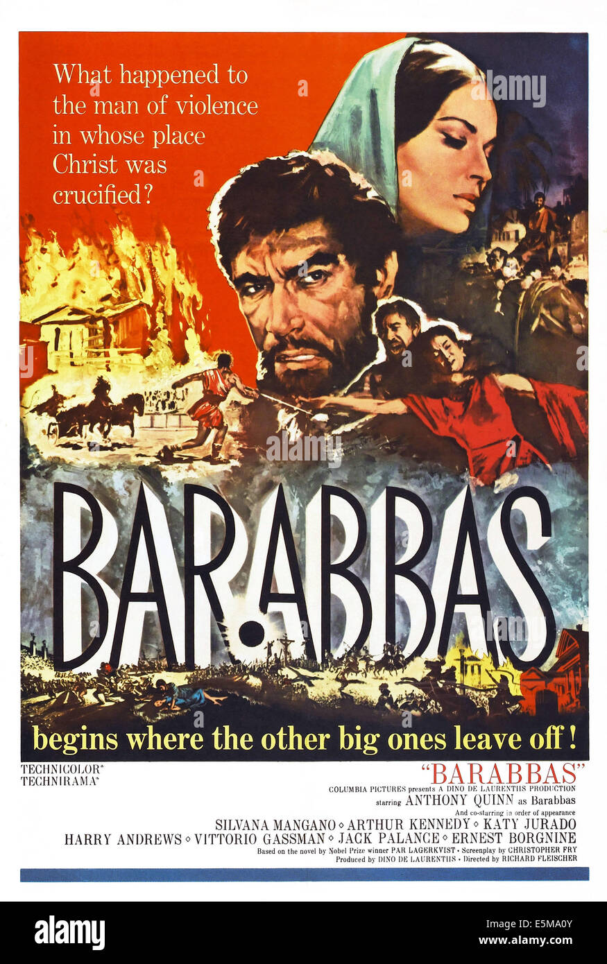 BARABBAS, US poster, from left, Anthony Quinn, Silvana Mangano, 1962 Stock Photo
