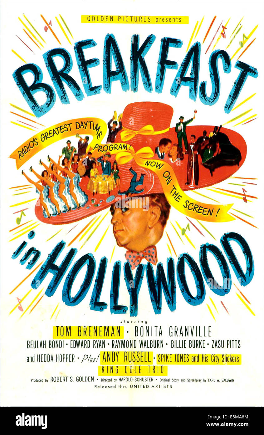 BREAKFAST IN HOLLYWOOD, US poster, Tom Breneman, 1946 Stock Photo Alamy