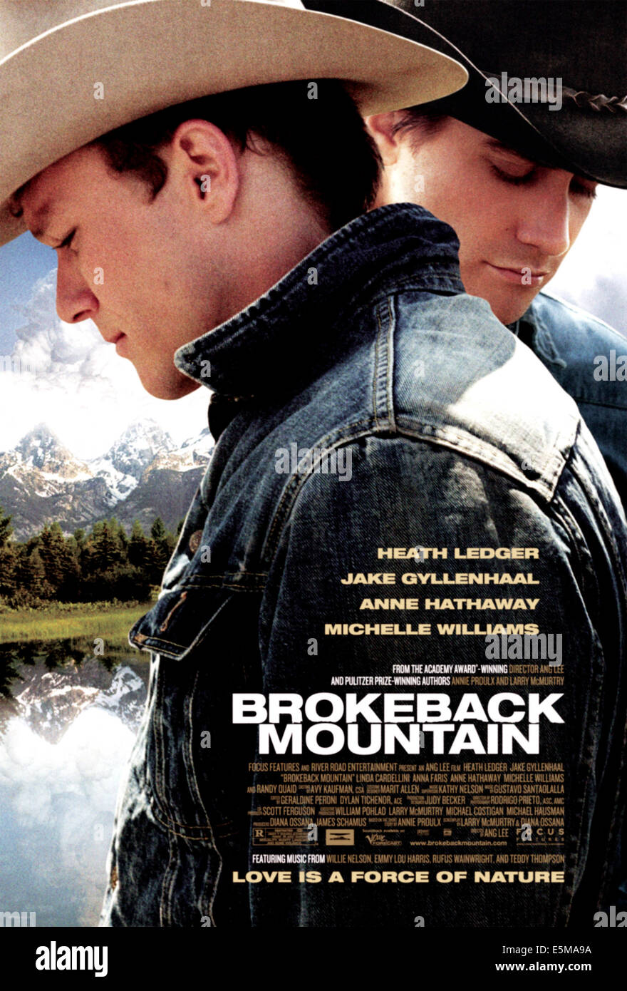 BROKEBACK MOUNTAIN, Heath Ledger, Jake Gyllenhaal, 2005, ©Focus Films/Everett Collection Stock Photo