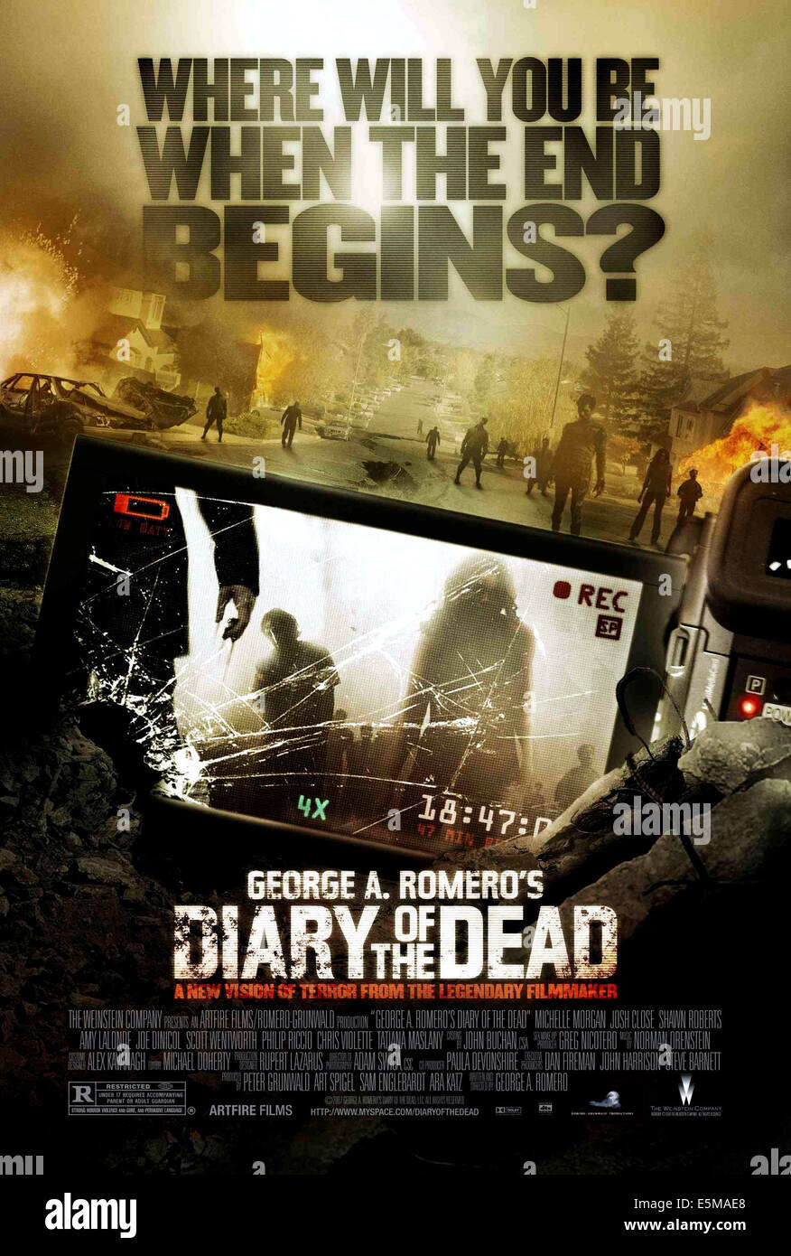 DIARY OF THE DEAD, (aka GEORGE A. ROMERO'S DIARY OF THE DEAD), poster art, 2007. ©Weinstein Company/Courtesy Everett Collection Stock Photo