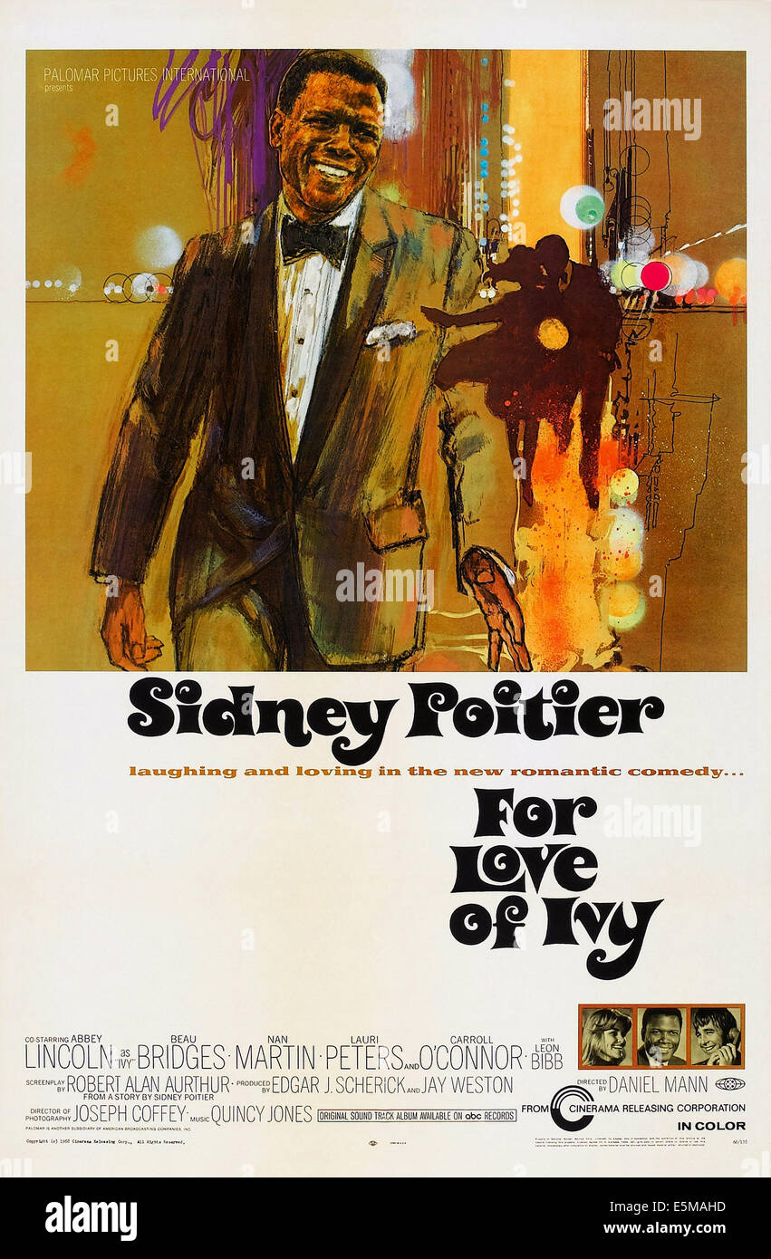 FOR LOVE OF IVY, US poster art, Sidney Poitier, 1968 Stock Photo