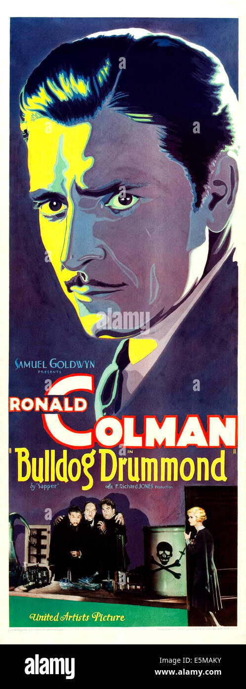 BULLDOG DRUMMOND, US poster art, Ronald Colman, 1929 Stock Photo