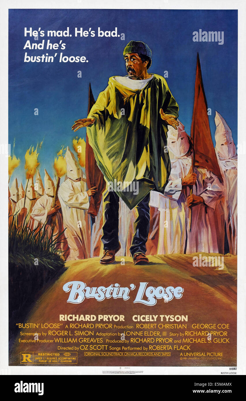BUSTIN' LOOSE, US poster art, Richard Pryor, 1981, © Universal/courtesy Everett Collection Stock Photo