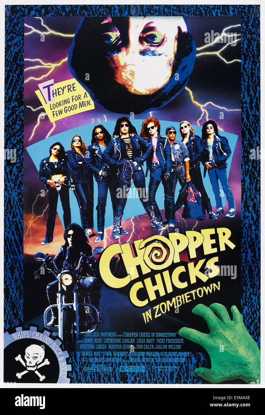 CHOPPER CHICKS IN ZOMBIETOWN, poster art, 1989. ©Troma/courtesy Everett Collection Stock Photo