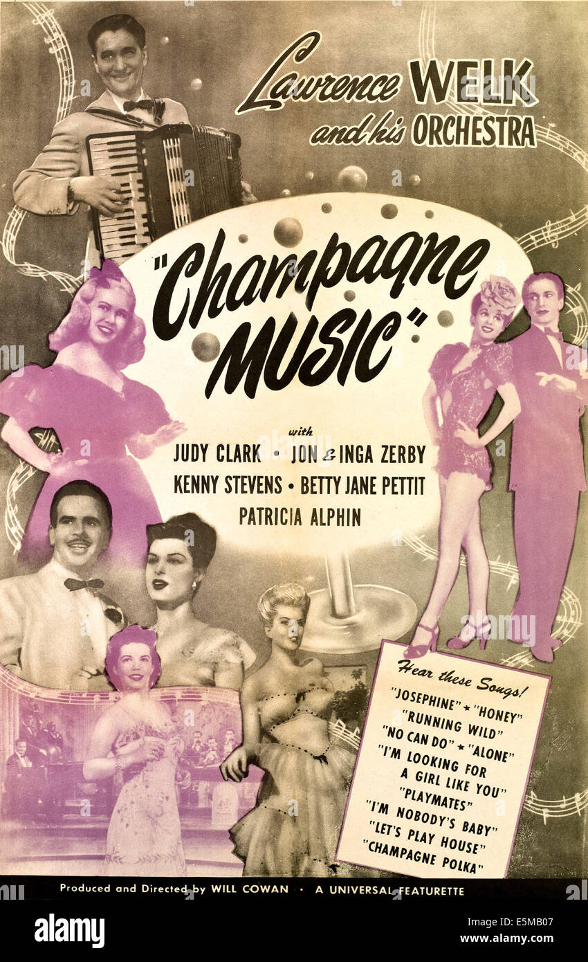 CHAMPAGNE MUSIC, Lawrence Welk, (upper left), 1946 Stock Photo