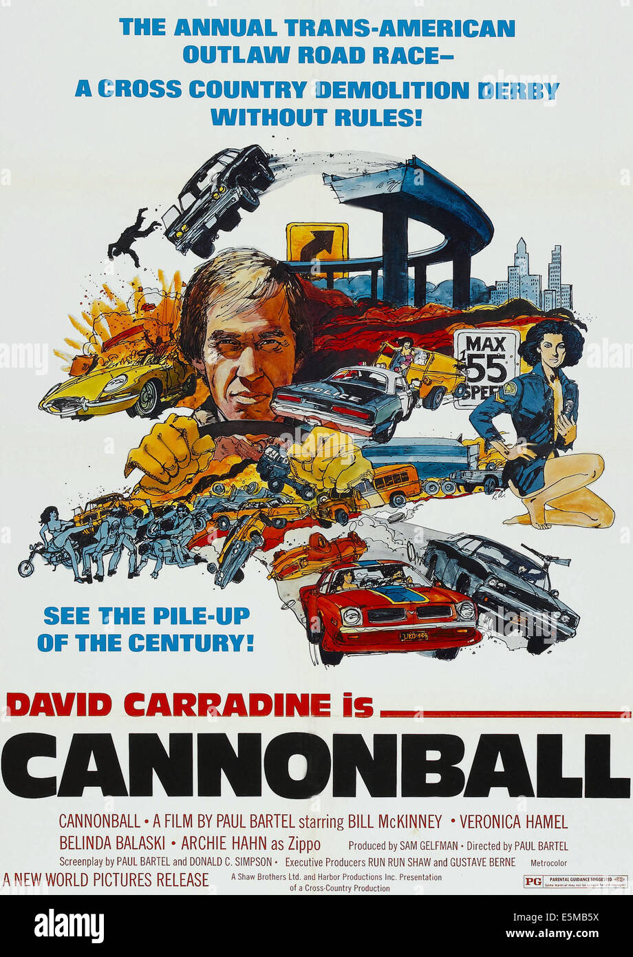 CANNONBALL!, David Carradine on poster art, 1976. Stock Photo