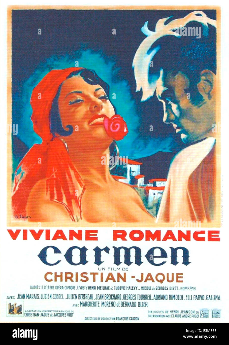 CARMEN, French poster, from left: Viviane Romance, Jean Marais, 1945 Stock Photo