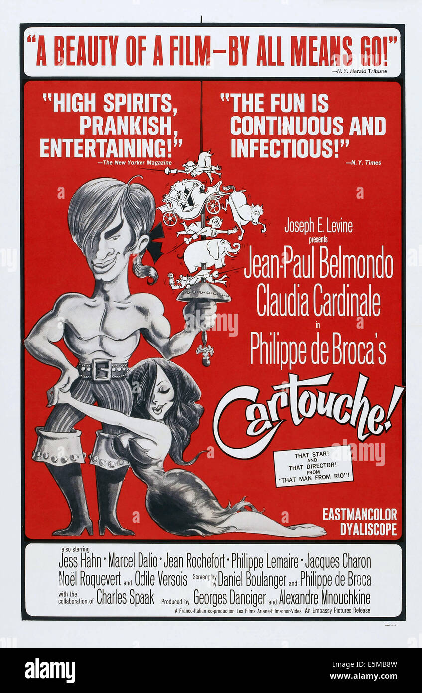 CARTOUCHE, US poster, from left: Jean-Paul Belmondo, Claudia Cardinale, 1962 Stock Photo