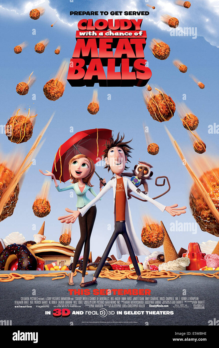 CLOUDY WITH A CHANCE OF MEATBALLS, from left: Sam Sparks (voice: Anna Faris), Flint Lockwood (voice: Bill Hader), 2009. ©Sony Stock Photo