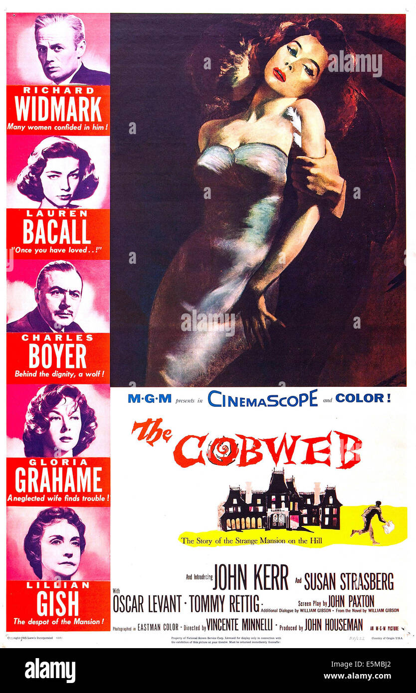 THE COBWEB, US poster, left from top: Richard Widmark, Lauren Bacall