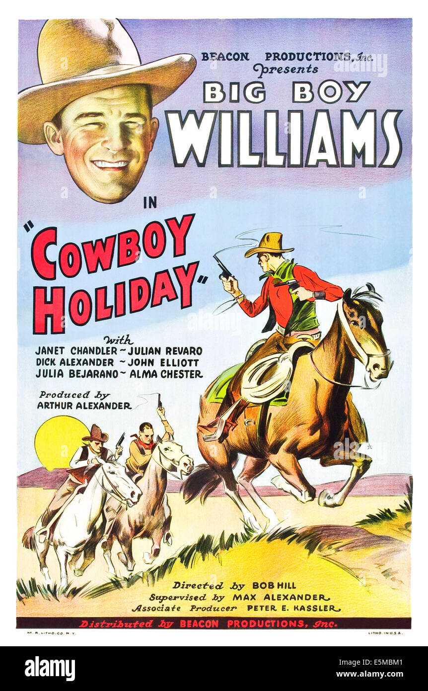 COWBOY HOLIDAY, US poster, Guinn ‘Big Boy’ Williams, 1934 Stock Photo
