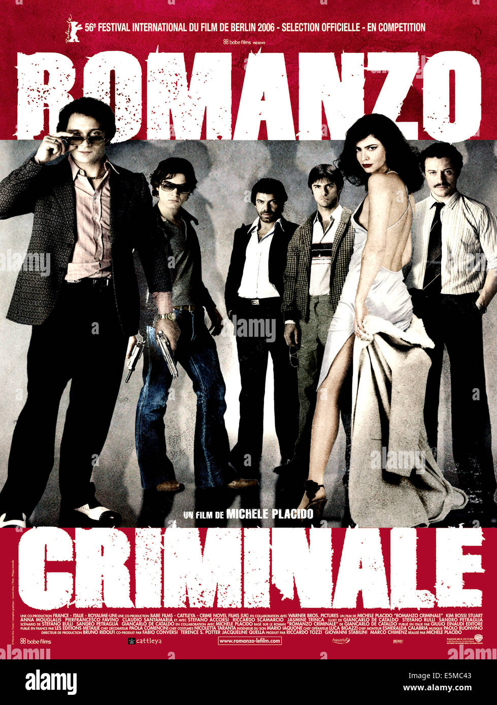 CRIME NOVEL, (aka ROMANZO CRIMINALE), Claudio Santamaria, Riccardo Scamarcio, Pierfrancesco Favino, Kim Rossi Stuart, Anna Stock Photo