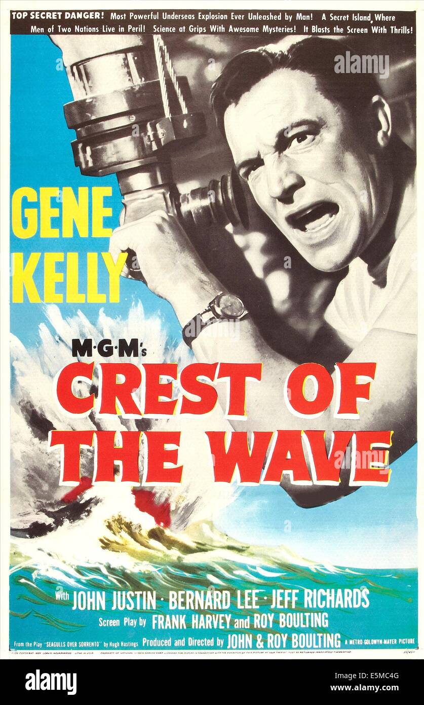 CREST OF THE WAVE, (aka SEAGULLS OVER SORRENTO), US poster, Gene Kelly, 1954 Stock Photo