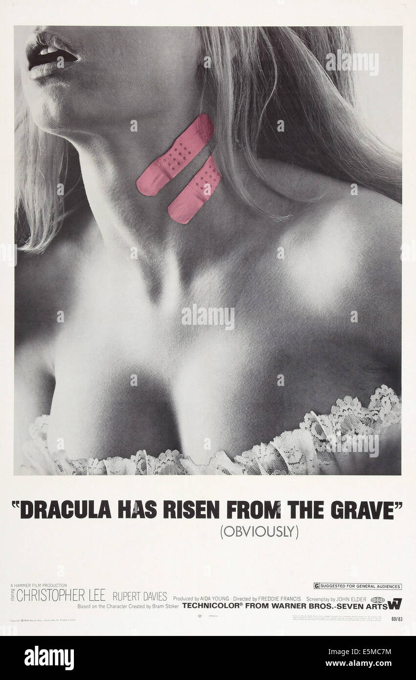 DRACULA HAS RISEN FROM THE GRAVE, US poster art, 1968. Stock Photo