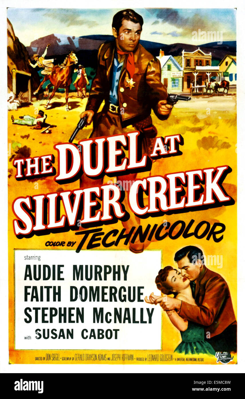 THE DUEL AT SILVER CREEK, Audie Murphy, Faith Domergue, Stephen McNally, 1952. Stock Photo